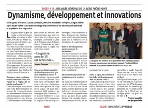 Article de presse sur l' AG Ligue RA 