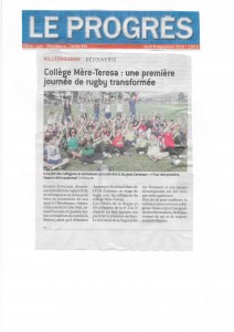 Animation RugbyXIII avec College Mere Teresa